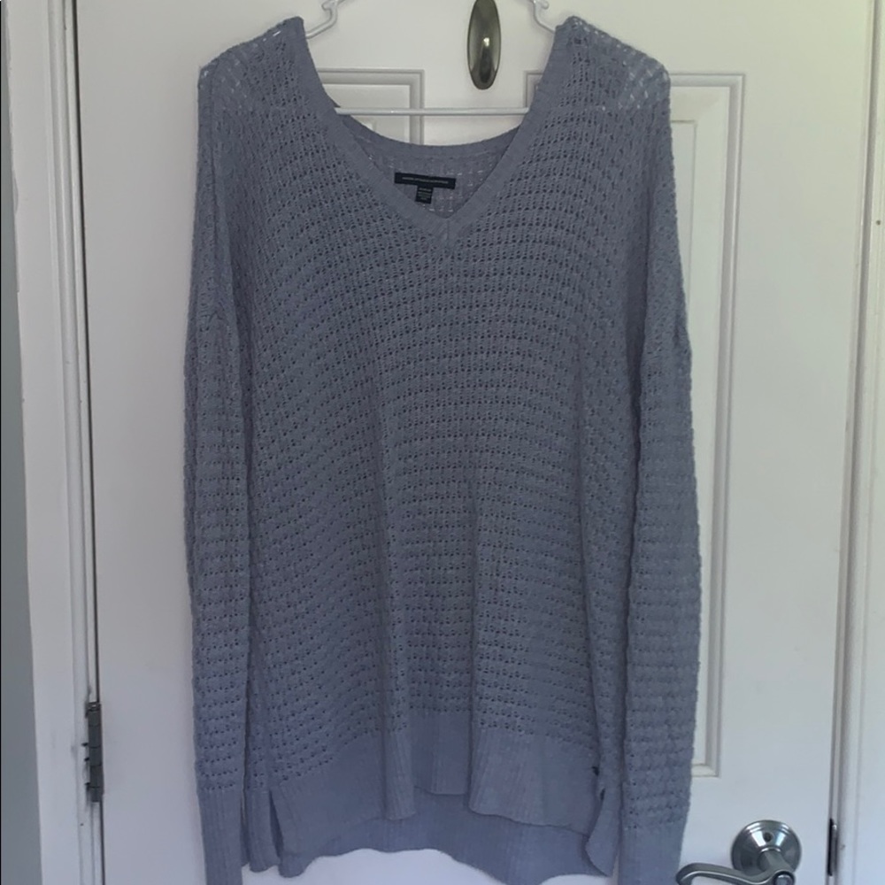 Gray/light purple AE sweater